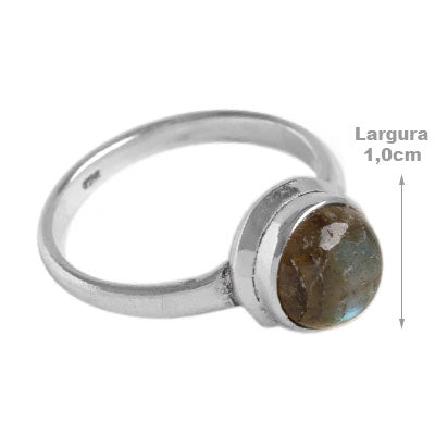 Anel de Prata com Labradorita