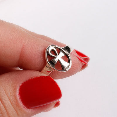 Anel de Prata Cruz Egípcia - 57701