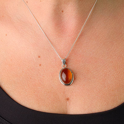 Pingente de Prata com Âmbar