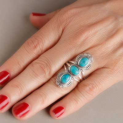 Anel de Prata com Turquesa