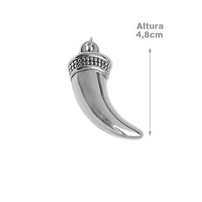 Pingente de Prata Dente de Sabre