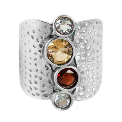 Anel de Prata com Pedras