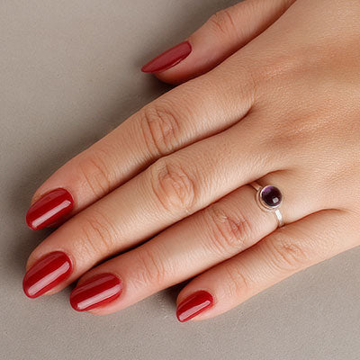 Anel de Prata com Ametista