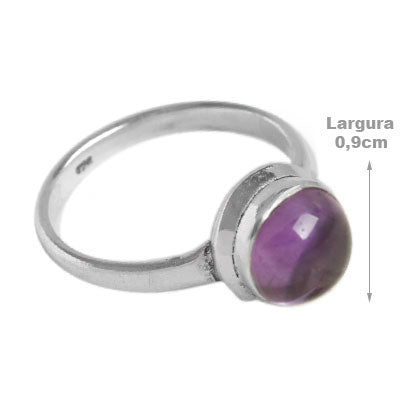 Anel de Prata com Ametista