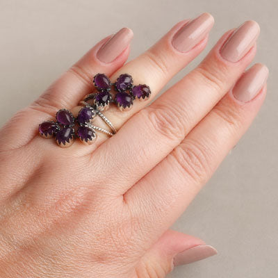 Anel de Prata com Ametista