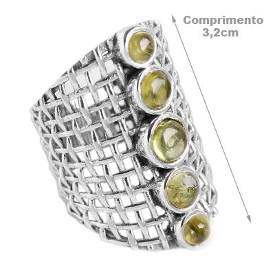 Anel de Prata com Peridoto