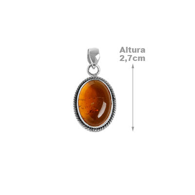 Pingente de Prata com Âmbar