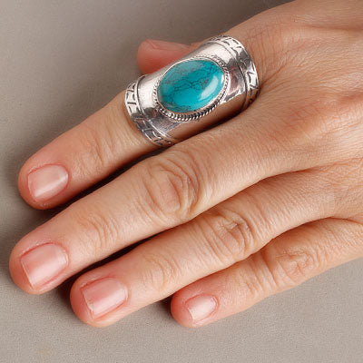 Anel de Prata com Turquesa