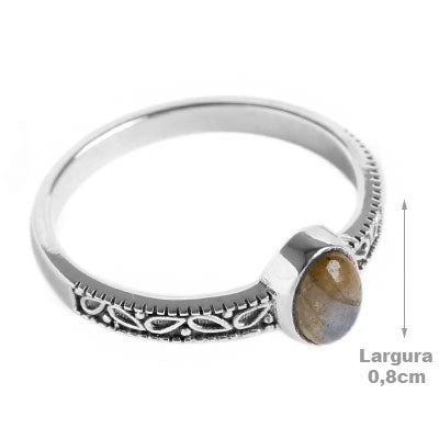 Anel de Prata com Labradorita