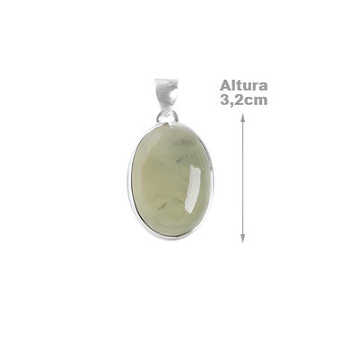 Pingente de Prata com Prehnita