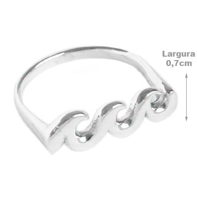 Anel de Prata Onda