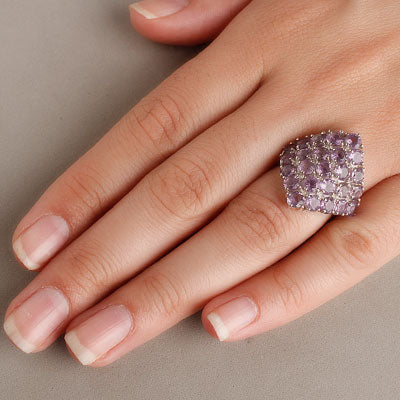 Anel de Prata com Ametista