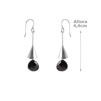 Brinco de Prata com Ônix