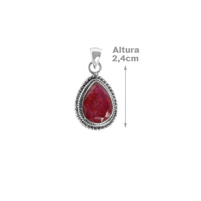 Pingente de Prata com Rubi-