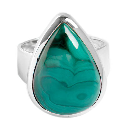 Anel de Prata com Malaquita