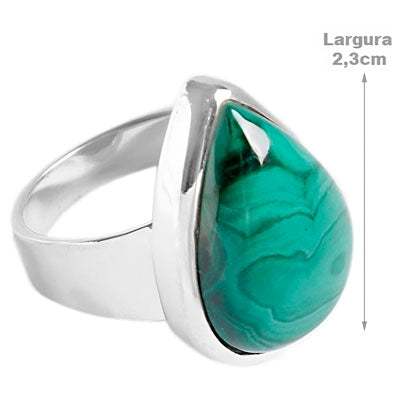 Anel de Prata com Malaquita