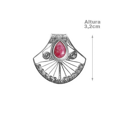 Pingente de Prata com Rubi
