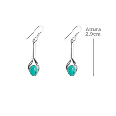 Brinco de prata com Turquesa
