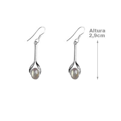 Brinco de prata com Labradorita