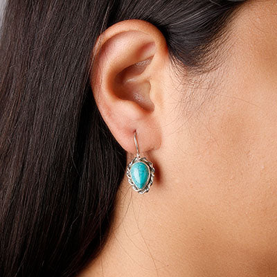 Brinco de Prata com Turquesa