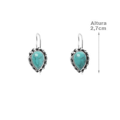 Brinco de Prata com Turquesa