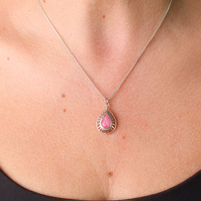 Pingente de Prata com Rubi