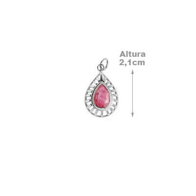 Pingente de Prata com Rubi