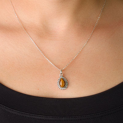 Pingente de Prata com Olho de Tigre