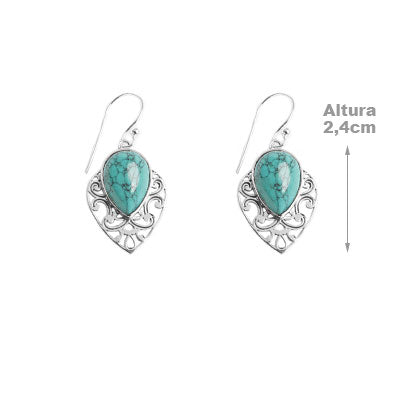 Brinco de Prata com Turquesa