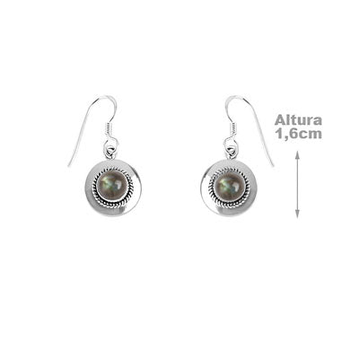 Brinco de Prata com Labradorita