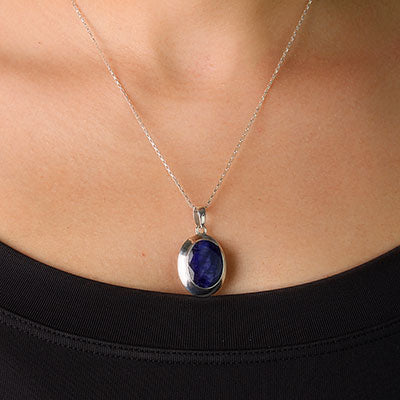 Pingente de Prata com Sodalita