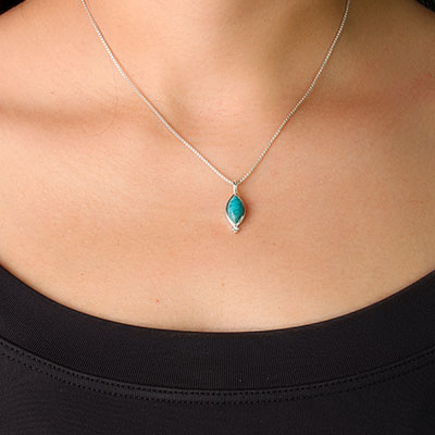 Pingente de Prata com Turquesa