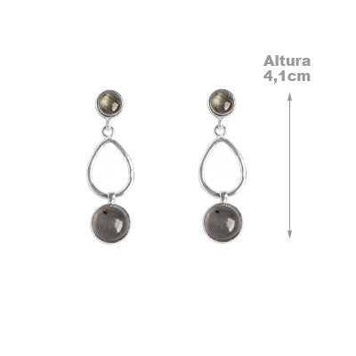 Brinco de Prata com Labradorita