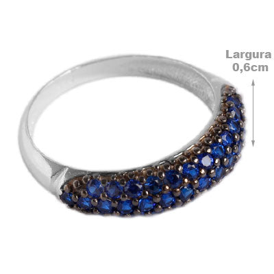 Anel de Prata Aparador com Zircônias