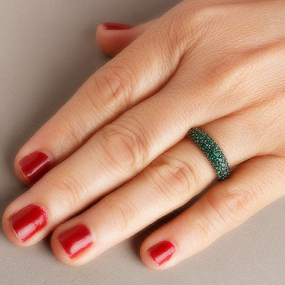 Anel de Prata Aparador com Zircônias