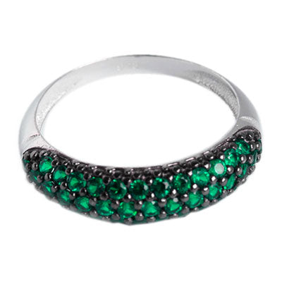 Anel de Prata Aparador com Zircônias