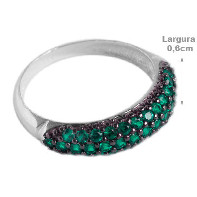 Anel de Prata Aparador com Zircônias