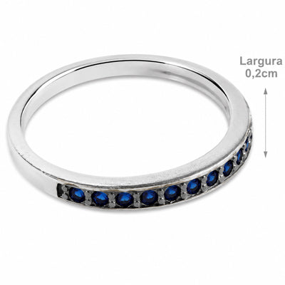 Anel de Prata com Zircônias - 58180