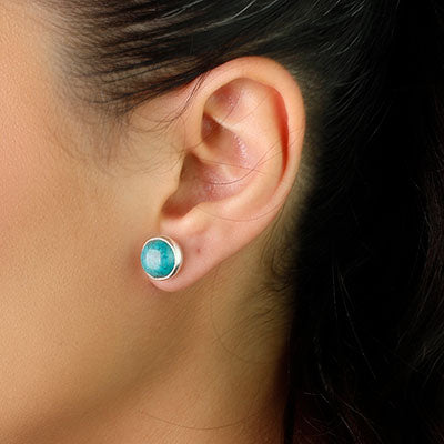 Brinco de Prata com Turquesa
