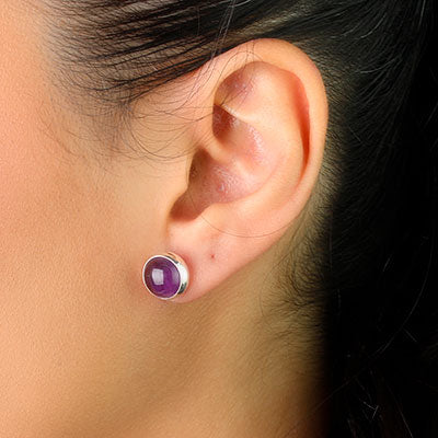 Brinco de Prata com Ametista