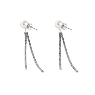 Brinco de Prata com Zircônia e Pérola