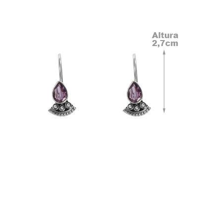 Brinco de Prata com Ametista