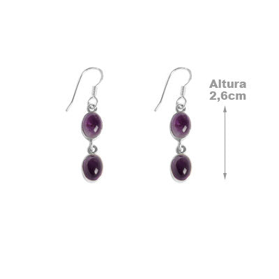 Brinco de Prata com Ametista