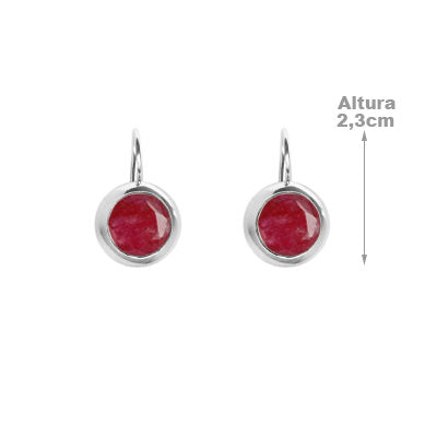 Brinco de Prata com Rubi