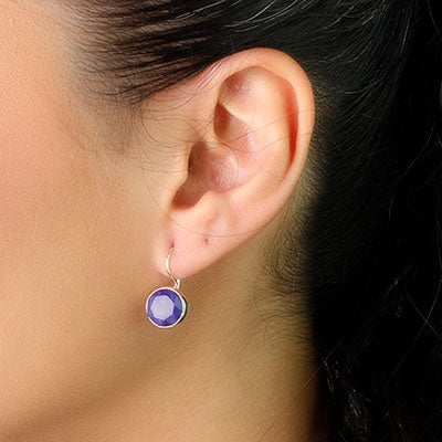 Brinco de Prata com Sodalita