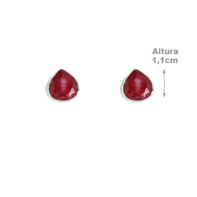 Brinco de Prata com Rubi