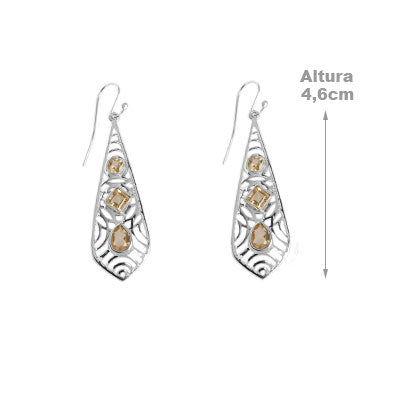 Brinco de Prata com Citrino