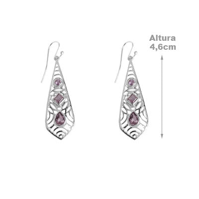 Brinco de Prata com Ametista