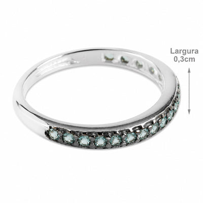 Anel de Prata com Zircônias - 58260