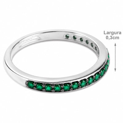 Anel de Prata com Zircônias - 58262